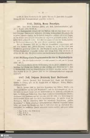 1046. Stiftung eines Ungenannten für die 16. Bezirksschule