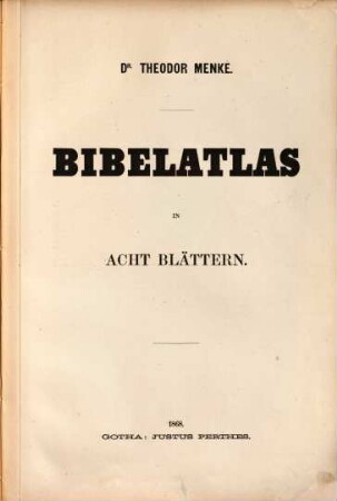 Bibelatlas in acht Blättern