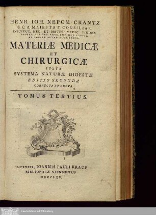 Tomus 3: Materiae Medicae Et Chirurgicae