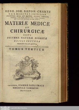 Tomus 3: Materiae Medicae Et Chirurgicae