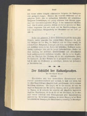 Der Schlüssel der Sudansprachen (Schluß)