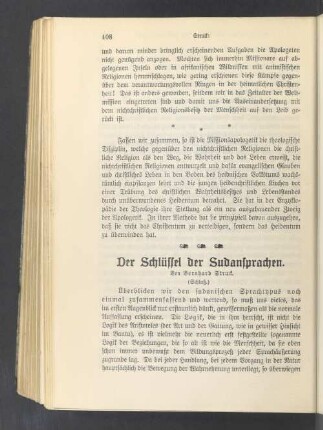 Der Schlüssel der Sudansprachen (Schluß)