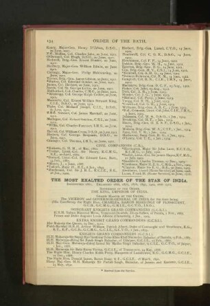 Officers of the Star of India