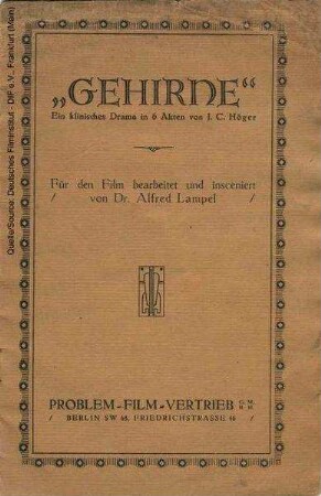 Filmprogramm von "Gehirne. Doktor Hallin"