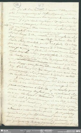 Eigenh. Briefkonzept von August Wilhelm von Schlegel an Henry T. Colebrooke, o.O., ohne Datumsangabe