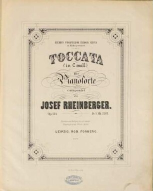 Toccata : (in c-Moll) für Pianoforte ; op. 115