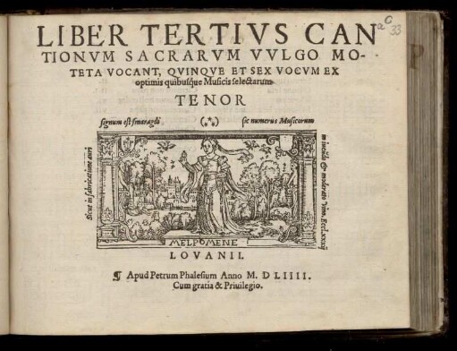 Liber tertius cantionum sacrarum ... quinque et sex vocum. Tenor