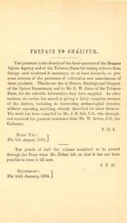 Preface to Gházipur