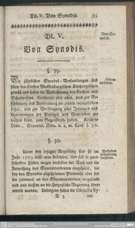 Tit. V. Von Synodis