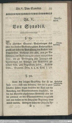 Tit. V. Von Synodis