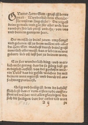 O Vatter Herre Gott/ groß ist deyne || gnad/