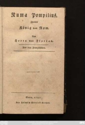 Numa Pompilius : Zweiter König von Rom