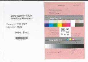Entnazifizierung Ernst Wirths , geb. 05.09.1893 (Bauarbeiter)