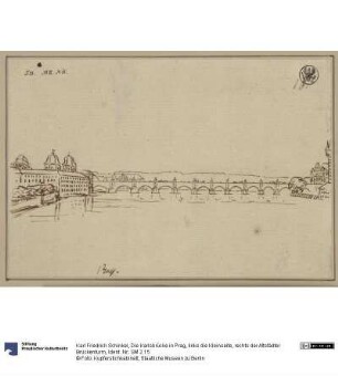 Die Karlsbrücke in Prag, links die Kleinseite, rechts der Altstädter Brückenturm