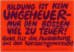Handzettel der SDAJ mit der Forderung nach einer besseren Berufsausbildung