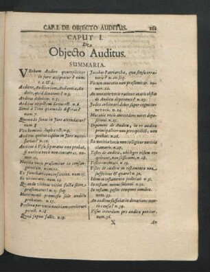 Caput I. De Obiecto Auditus.