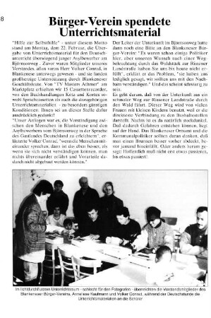 Bürger-Verein spendete Unterrichtsmaterial