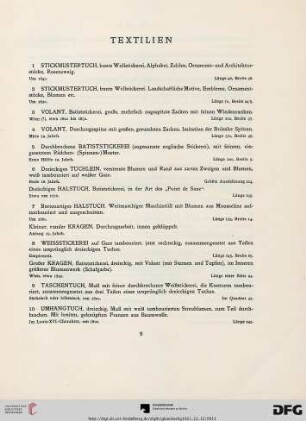 Textilien (Nr. 1-50)