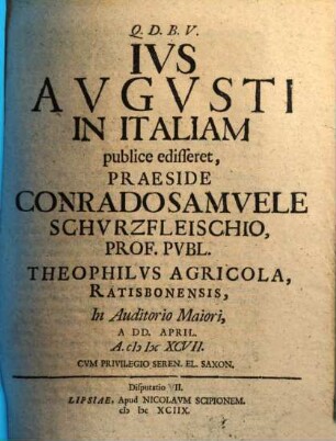 Ivs Avgvsti In Italiam