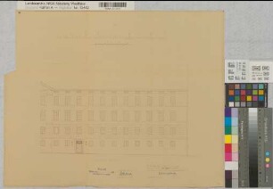 Münster (Münster) Umbau der Aegidiikaserne für das Staatshochbauamt Vorentwurf Ansicht 1939 1 : 200 44,5 x 55 Pause Staatshochbauamt Münster Regierung Münster Nr. 33981