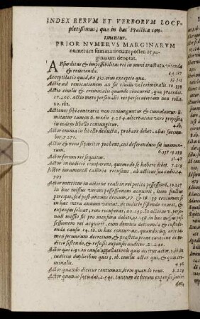 Index Rerum Et Verborum Locupletißimus, quæ in hac Practica continentur.