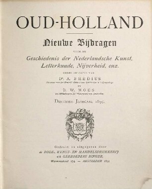 Oud-Holland : tijdschrift voor Nederlandse kunstgeschiedenis. 13. 1895