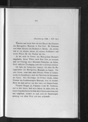 [Hamburg,] den 1. Juli 1913