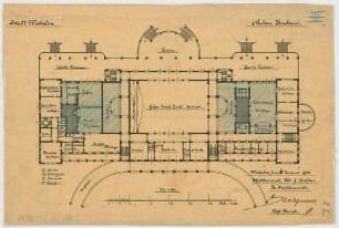 Thiersch, Friedrich von; Wiesbaden; Kurhaus - Grundriss Hauptgeschoss