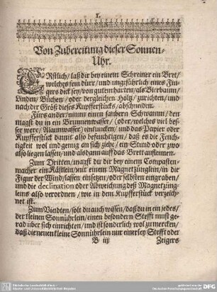 Von Zubereitung dieser Sonnen-Uhr.