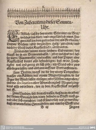 Von Zubereitung dieser Sonnen-Uhr.