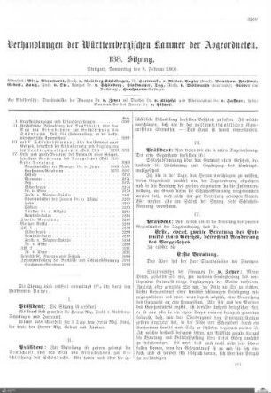 138. Sitzung, Stuttgart, 8.2.1906