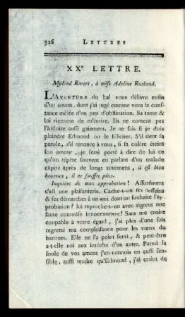 XXe Lettre.