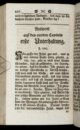 Antwort auf des vierten Capitels erste Unterhaltung.