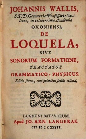 De loquela Tractatus