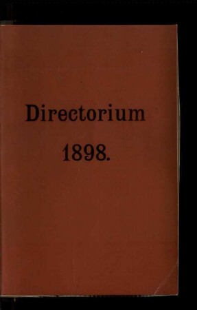 Directorium Archidioecesis Coloniensis juxta ritum Romanum / 1898