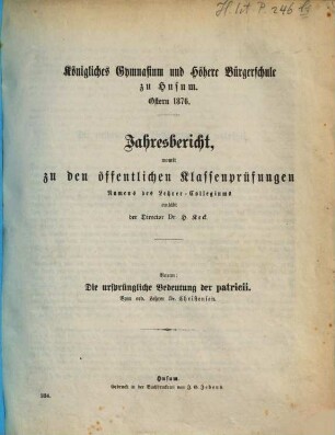 Jahres-Bericht : Ostern .... 1875/76