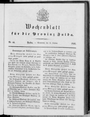 Nr. 44, Ausgabe vom 31. Oktober 1846