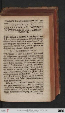 Titulus VI: Qui Clerici vel voventes matrimonium contrahere possunt
