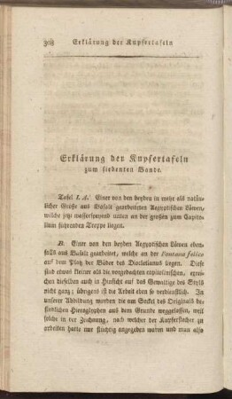 Erklärung der Kupfertafeln zum siebenten Bande.