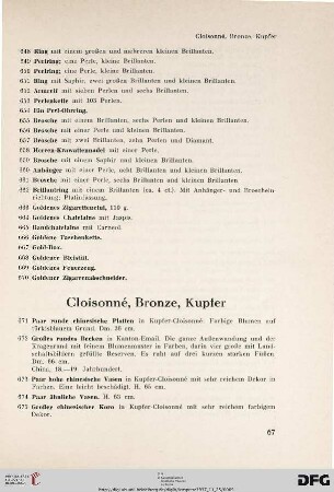 Cloisonné, Bronze, Kupfer (Nr. 671-716)