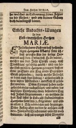 23-34, Etliche Andachts-Ubungen Zu dem Lieb-werthisten Hertzen Mariae.