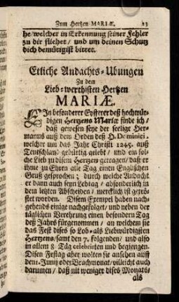 23-34, Etliche Andachts-Ubungen Zu dem Lieb-werthisten Hertzen Mariae.