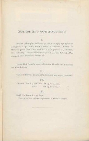 Sententiae controversae.