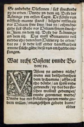 Wat recht Vastent unnde Bedent ys.