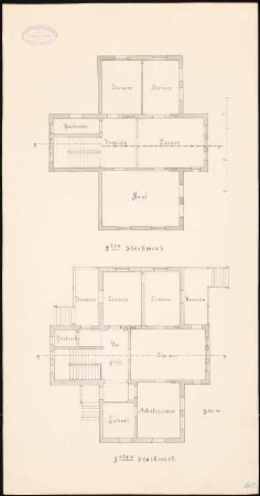 Wohnhaus (Lehrerwohnhaus), Schleswig: Grundriss Erdgeschoss, Obergeschoss
