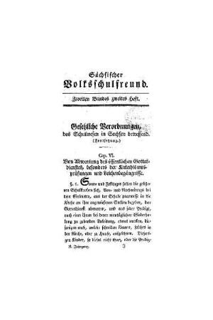 Gesetzliche Verordnungen, das Schulwesen in Sachsen betreffend : (Fortsetzung)