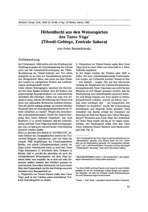 Höhenflucht aus den Weizengärten des Tarso Yéga (Tibesti-Gebirge, Zentrale Sahara)