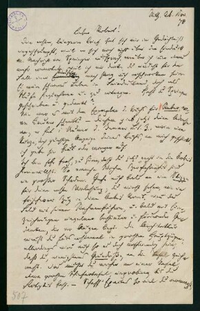 Brief vom 26. November 1878