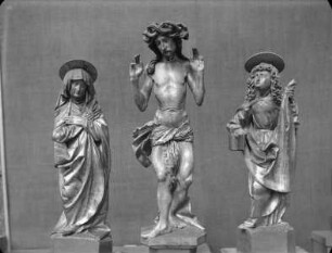 Dreikönigsaltar — Aufsatz: Christus als Schmerzensmann zwischen Maria und Johannes