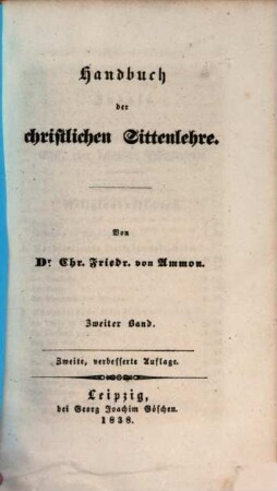 Handbuch der christlichen Sittenlehre, 2